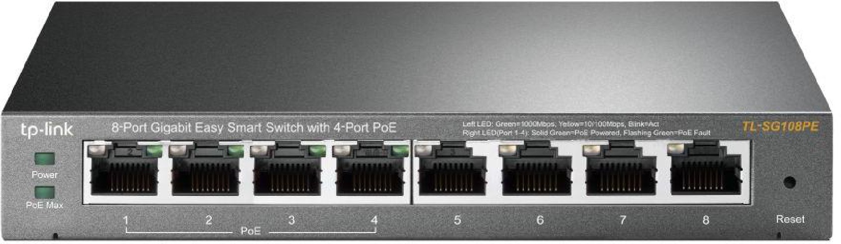 8 Port Gigabit Easy Smart Switch with 4 Port PoE