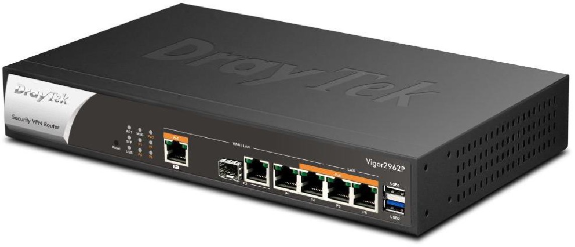 Vigor 2962P Dual WAN 2 5G router  met 4 WAN/LAN poorten